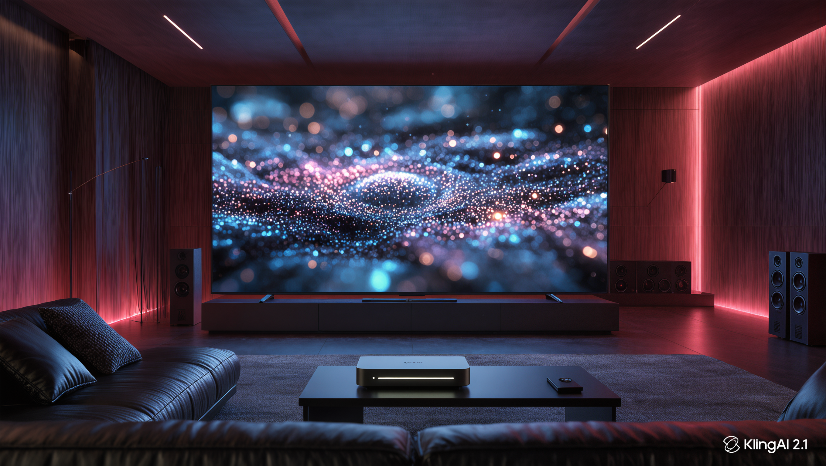 Android TV box setup for streaming global movies and shows in high quality, featured with remote control and app icons